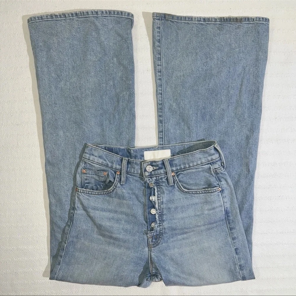 MOTHER Light Wash Wide Leg Flare Jeans - Picture 3 of 14